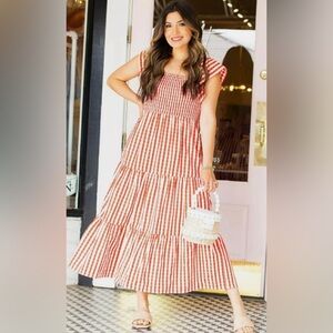 Buddy Love Red and White Gingham Dress